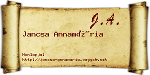 Jancsa Annamária névjegykártya