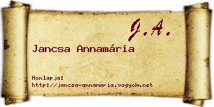 Jancsa Annamária névjegykártya